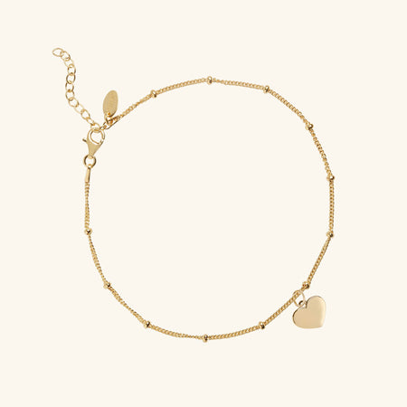 Heart Anklet Gold